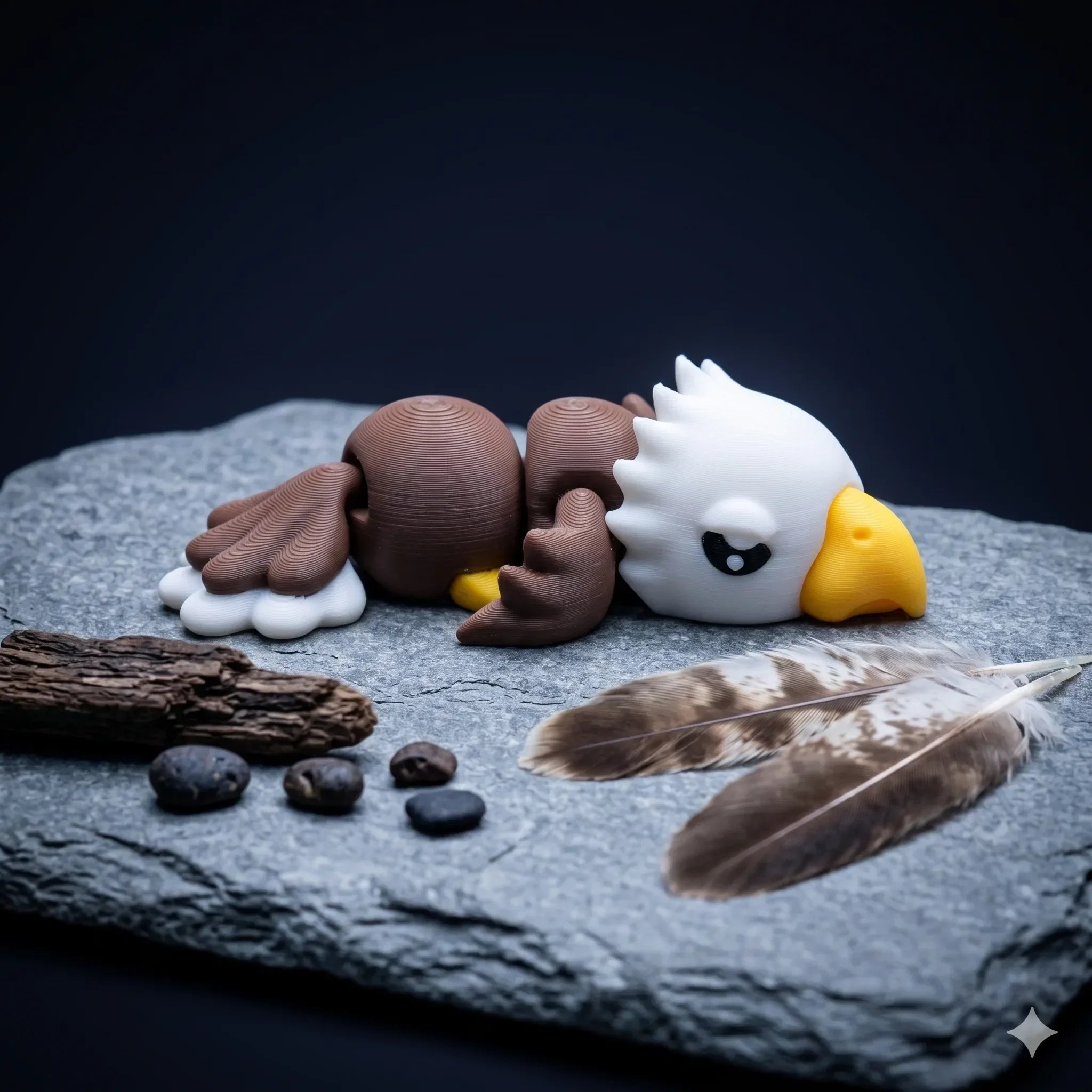 Eddy – gelenkiger 3D-gedruckter Weißkopfseeadler von druckpunkt, Produktfoto