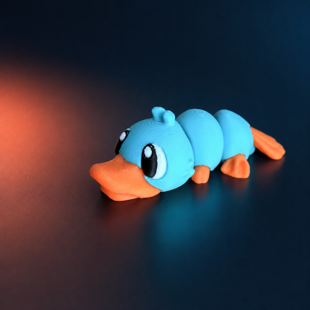 Perry – Variante: Ohne Hut – gelenkige 3D-gedruckte Ente von druckpunkt im Studio