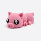 Rosalie – bewegliches 3D-gedrucktes Schweinchen in Rosa vor hellem Studiohintergrund