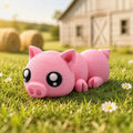 Rosalie – bewegliches 3D-gedrucktes Schweinchen auf einer Bauernhofwiese
