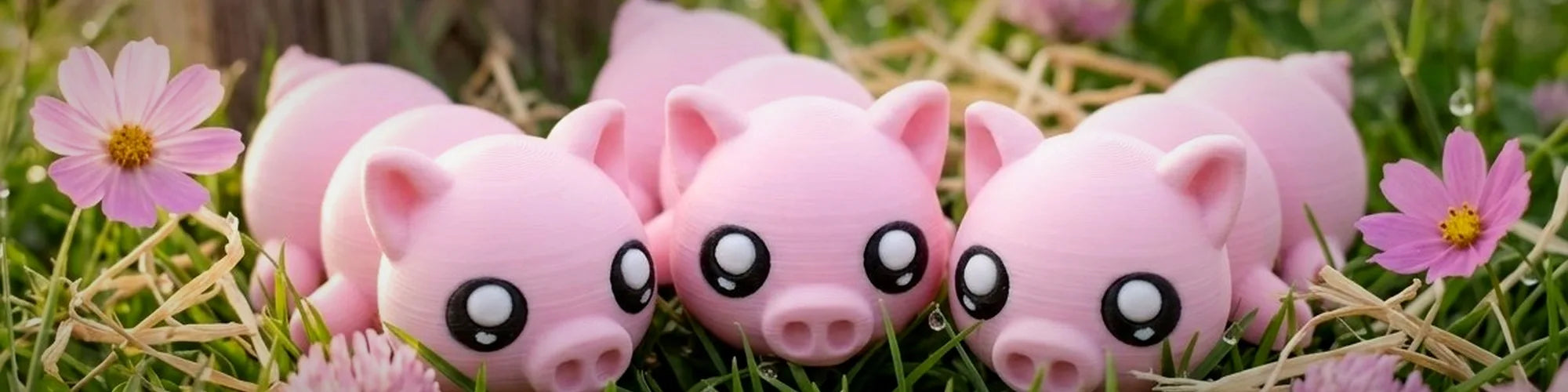 Rosalie – gelenkiges 3D-gedrucktes Schweinchen, druckpunkt Banner